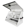30x15 in. Triangle Toolbox and 31 in. 2-Drawer Utility Cart Combo in White