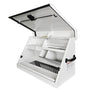 30x15 in. Triangle Toolbox and 31 in. 2-Drawer Utility Cart Combo in White
