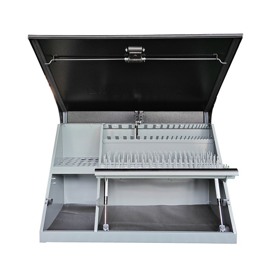 36 x 17 in. Steel Triangle Toolbox in Black and Gray
