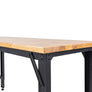 6 ft. Adjustable Height Steel Workbench with Solid Wood Work Top
