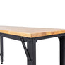 6 ft. Adjustable Height Steel Workbench with Solid Wood Work Top