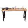 6 ft. Adjustable Height Steel Workbench with Solid Wood Work Top