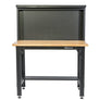 4 ft. Adjustable Height Steel Workbench with Pegboard Back Wall
