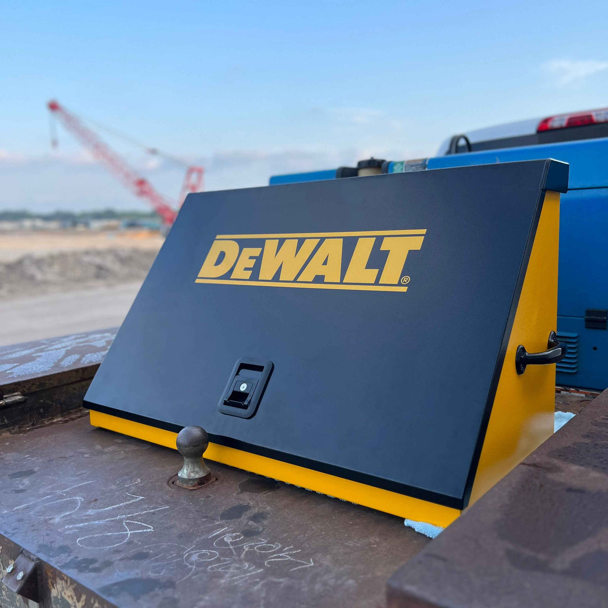 DeWalt 36 x 17 in. yellow and black Triangle Toolbox at a jobsite