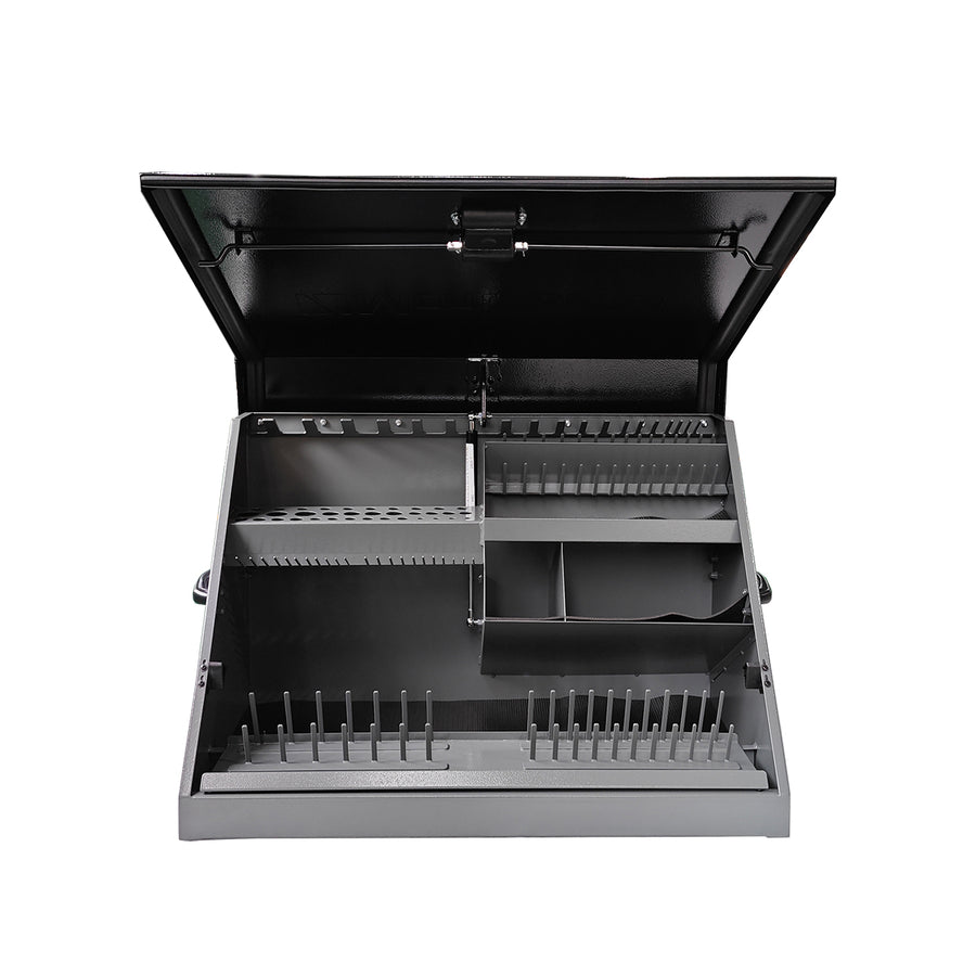30 x 15 in. Steel Triangle Toolbox in Black and Gray