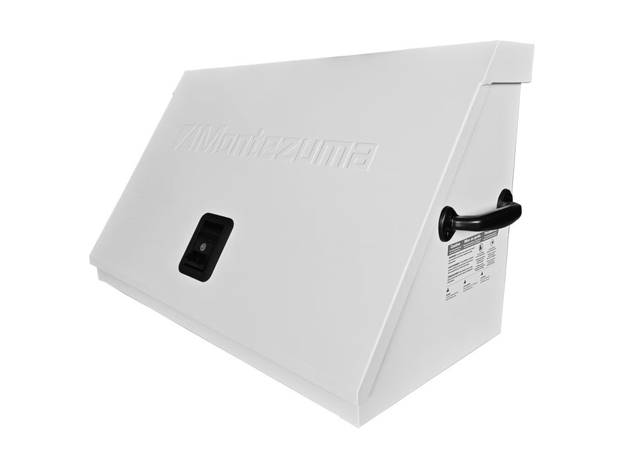 30 x 15 in. Steel Triangle Toolbox in White with Black accents