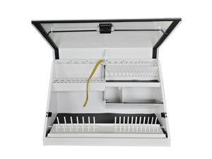 30 x 15 in. Steel Triangle Toolbox in White with Black accents