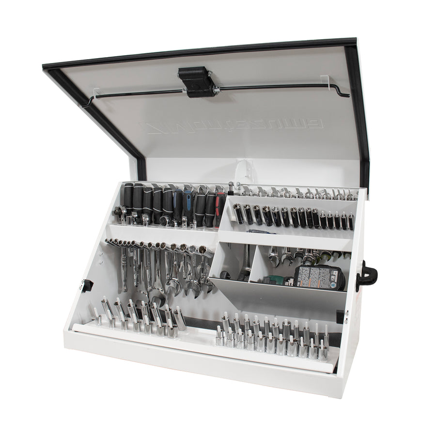 30 x 15 in. Steel Triangle® Toolbox in White with Black accents