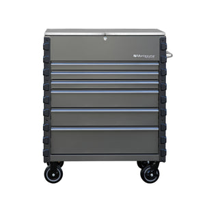 Pro Series 36" Mechanics Cart in Metallic Gray, Blue Trim