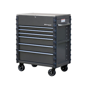 Pro Series 36" Mechanics Cart in Metallic Gray, Blue Trim