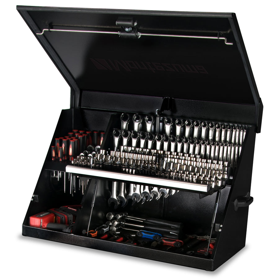 36 x 17 in. Steel Triangle® Toolbox Black with Black accents