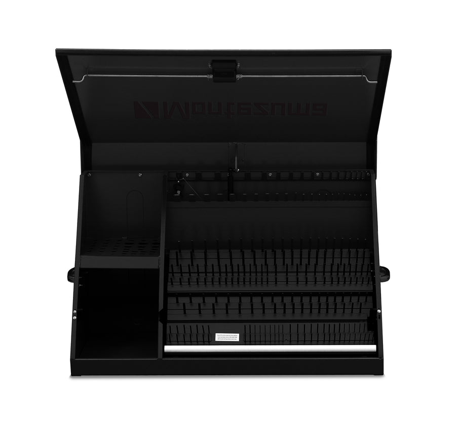 36 x 17 in. Steel Triangle Toolbox Black with Black accents