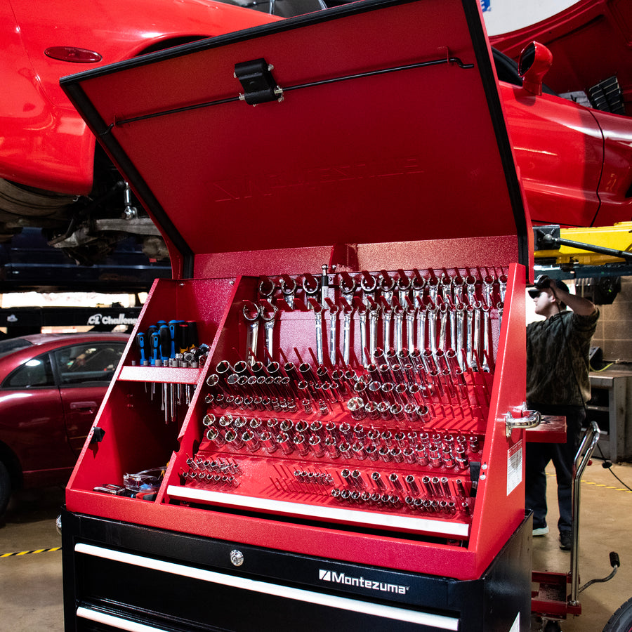 36 x 17 in. Steel Triangle Toolbox in Red