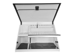36 x 17 in. Steel Triangle Toolbox in White with Black accents