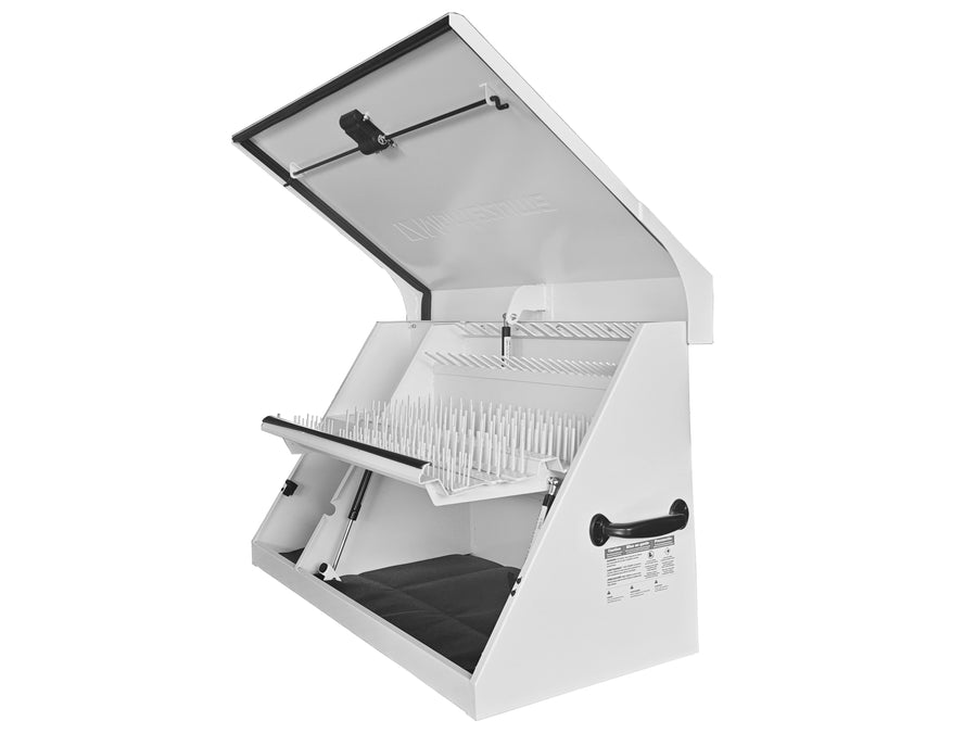 36 x 17 in. Steel Triangle Toolbox in White with Black accents