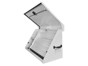 36 x 17 in. Steel Triangle Toolbox in White with Black accents