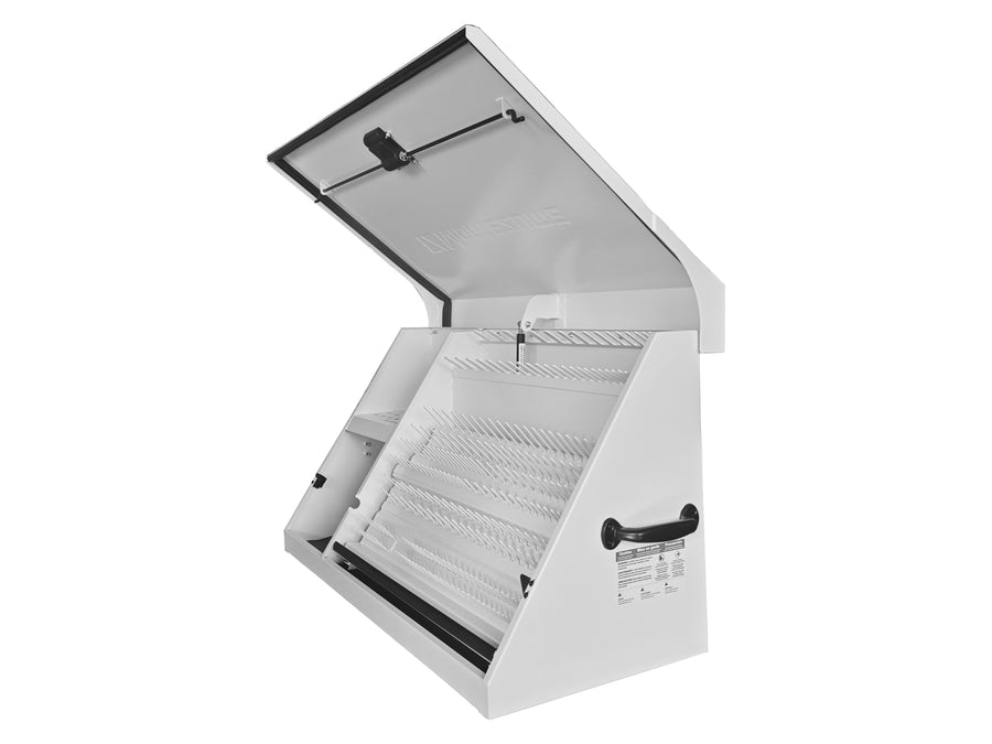 36 x 17 in. Steel Triangle Toolbox in White with Black accents