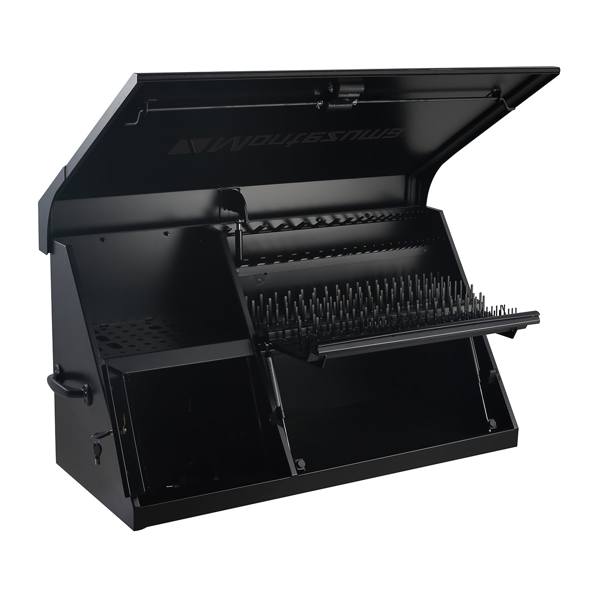 Montezuma 41 x 18 Triangle Toolbox (Steel, Flat Black)