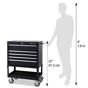 30x15 in. Steel Triangle Toolbox & 30 in. 5-Drawer Utility Cart – Montezuma