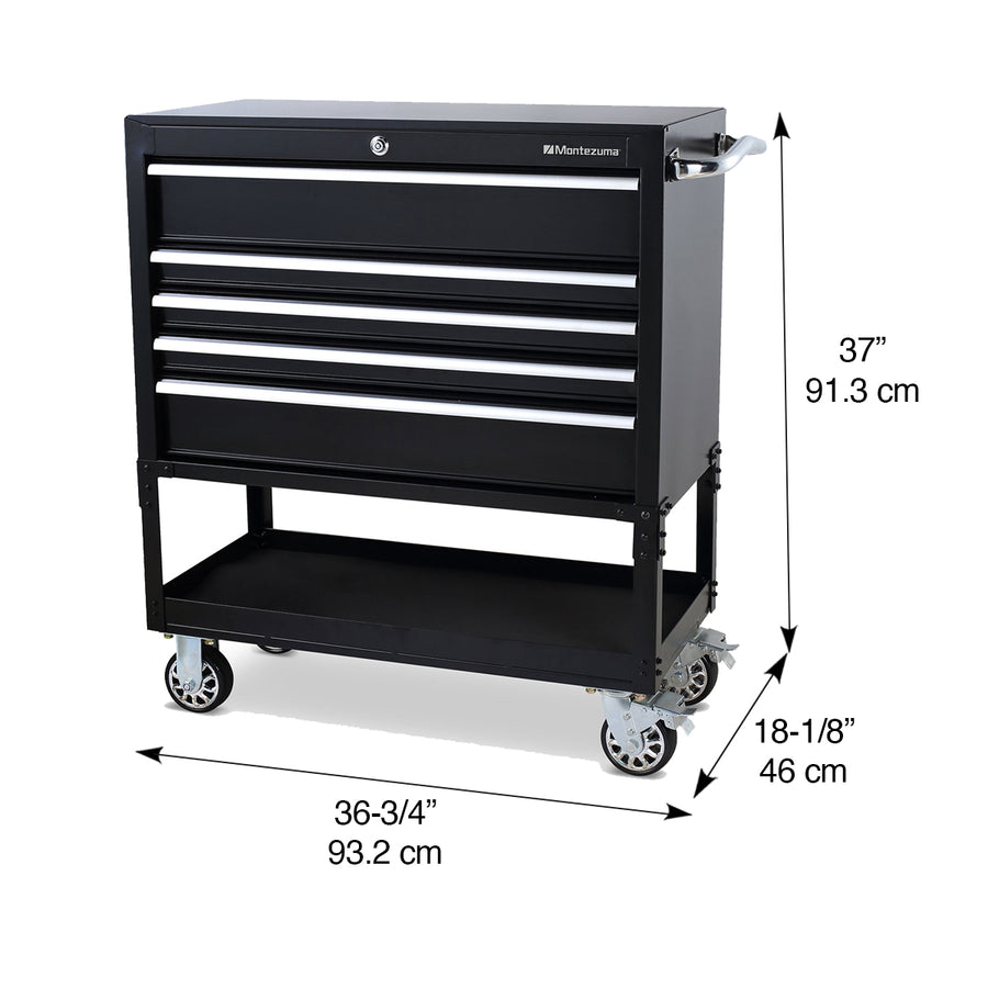 36 in. 5-Drawer Utility Cart