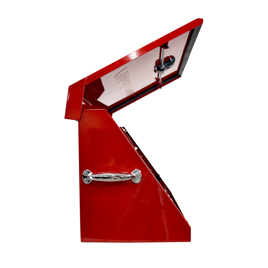 30 x 15 in. Steel Triangle Toolbox in Metallic Red