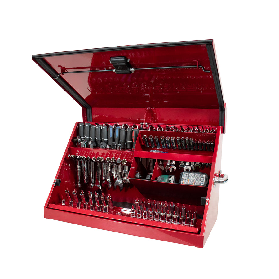 30 x 15 in. Steel Triangle Toolbox in Metallic Red