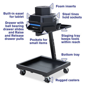 3-Tier Steel Mobile Revolving Tool Cart