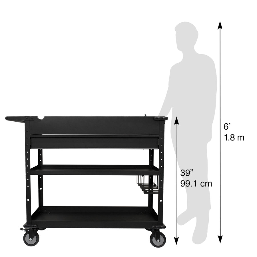 40 in. Mobile Work Cart with Power Tool Holder