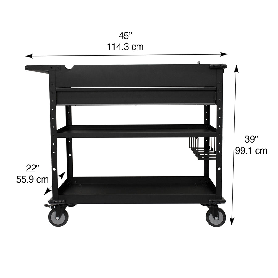 40 in. Mobile Work Cart with Power Tool Holder