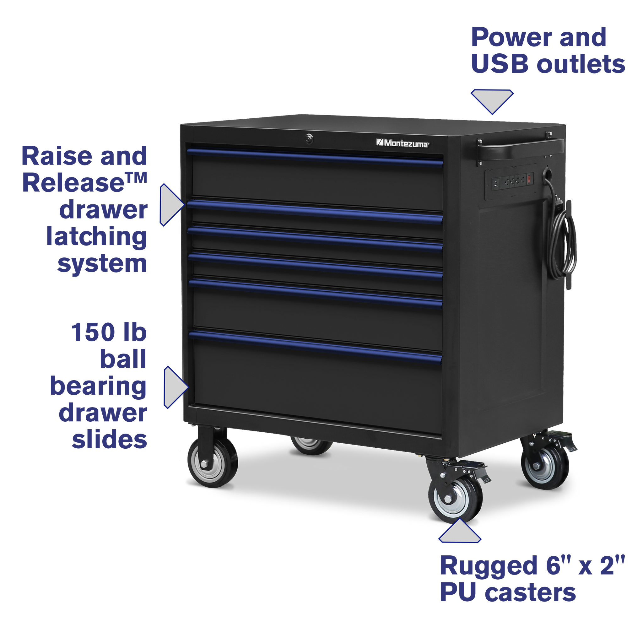 36" x 24" 6Drawer Tool Montezuma® Toolboxes & Tool Storage