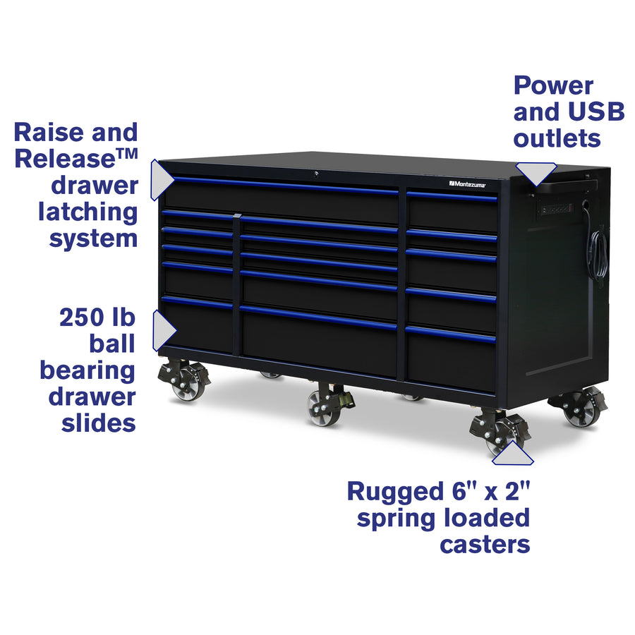 72 x 30 in. 16-Drawer Tool Cabinet